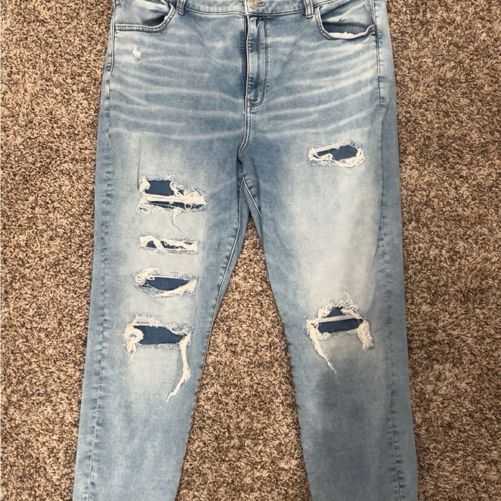 American Eagle Outfitters Light Blue Distressed Jeggings
